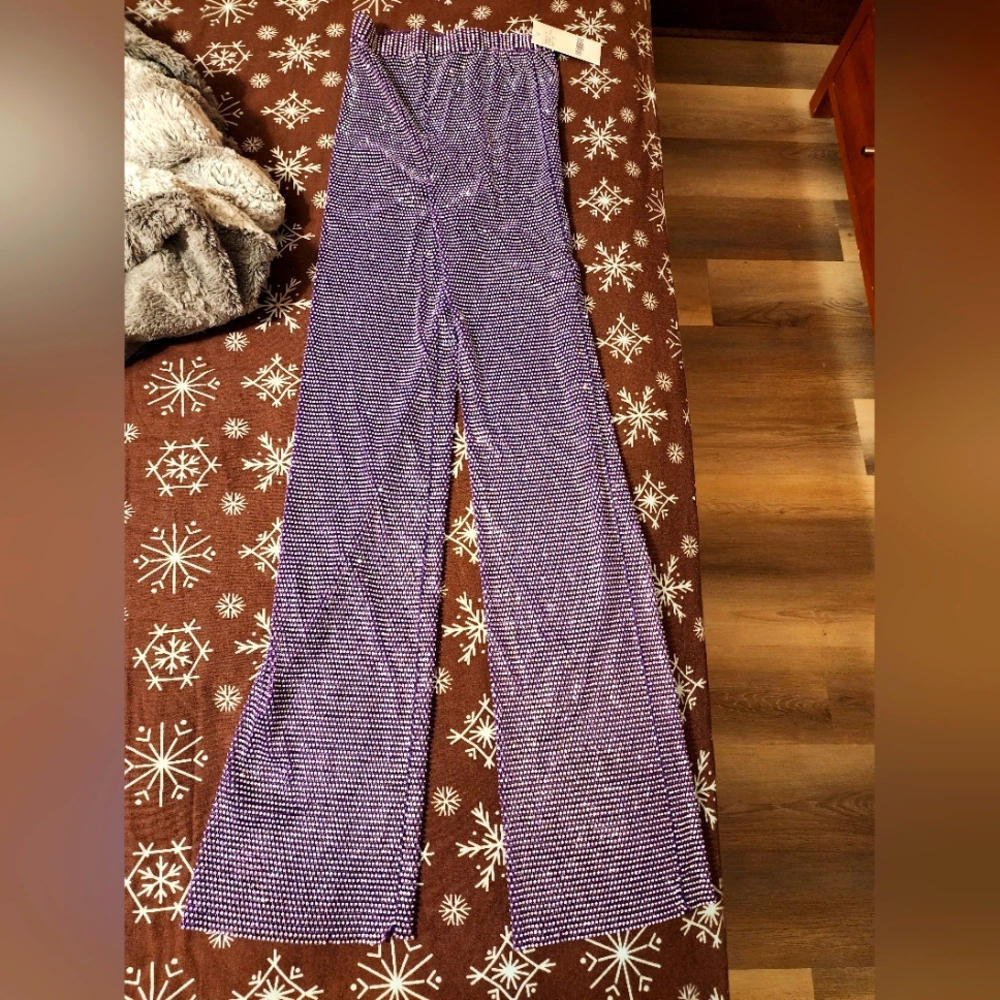 CJES NWT OS mesh pants purple